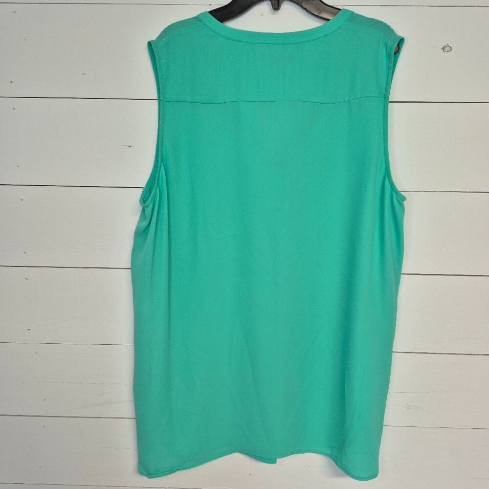 Kaari Blue Sleeveless Mint Green Blouse XL Womens Top - Picture 4 of 5